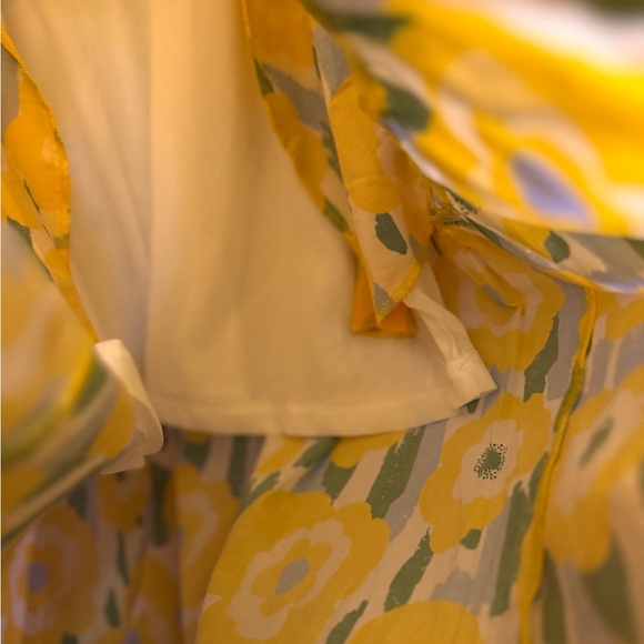 Entro Yellow and Blue Floral Midi Dress - Picture 8 of 8